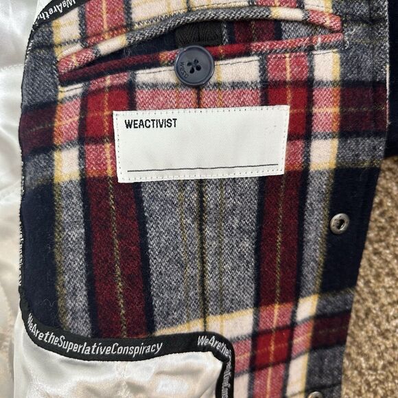 Wesc Tartan Plaid Wool Blend Lightly Padded Jacket EUC Mens Size Large - Picture 11 of 13